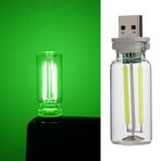 Neo Vista Yeşil USB LED Gece Lambası, Cam Tüp, Dokunmatik, Mini Taşınabilir, USB Güç Kaynağı, Dim Edilebilir