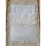 Neobeybi Beyaz Dantelli Bebek Kundağı, Premium Yenidoğan Kundak Battaniyesi