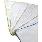 Neocotton 14'lü Bebek Pamuklu Ağız ve Yüz Temizleme Mendili Oyalı ( 22*22 cm ) - Standart - Renkli