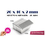 Neodyum Mıknatıs Neodyum Magnet 20X10X2 Mm 20Adet