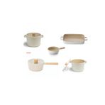 NEOFLAM Fika Döküm Alüminyum 8 Parça Tencere Tava Seti, 28 cm, Bej