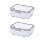 Neoflam Fika Glace Gri Vakumlu 2 Parça Saklama Kabı 1200 ml