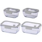 Neoflam Fika Glace Gri Vakumlu 4 Parça Saklama Kabı 460 ml + 800 ml