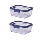 Neoflam Fika Glace Mavi Vakumlu 2 Parça Saklama Kabı 1200 ml