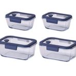 Neoflam Fika Glace Mavi Vakumlu 4 Parça Saklama Kabı 460 ml + 800 ml