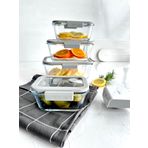 Neoflam Fika Glace Vakumlu Cam Saklama Kabı gri 5 parça set