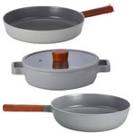Neoflam Fika Gri 4 Parça Pratik 26 cm Tencere Tava Wok Seti