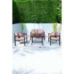 Neokas Bahce Mobilyası, Modern Balkon Mobilyası, Kafe Oturma Takımı, Teras Koltugu, 1+1+2+M - 55 X 60 - Antrasit