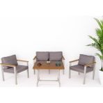 Neokas Bahçe Takımı, Balkon Mobilyası, 1+1+2+Masa, Kafe Koltuğu, Bekleme Alanı Koltuğu - 55 X 60 - Beyaz