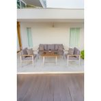 Neokas Bahçe Takımı, Balkon Mobilyası, 1+1+3+Masa, Kafe Koltuğu, Bekleme Alanı Koltuğu - 55 X 60 - Beyaz