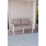 Neokas Balkon Mobilyası, Bahçe Takımı, 1 Ikili Koltuk, Kafe Koltuğu, Bekleme Alanı Koltuğu - 55 X 60 - Beyaz