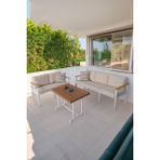 Neokas Balkon Mobilyası, Bahçe Takımı, Kafe Koltuğu, Bekleme Alanı Koltuğu, 2 + 3 + Masa - 55 X 60 - Beyaz