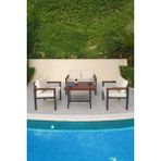 Neokas Balkon Mobilyası, Metal Oturma Grubu, Balkon Seti, Kafe Koltuğu, Bekeleme Alanı Koltuğu, 1 + 1 + 2 + M - 55 X 60 - Antrasit