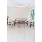 Neokas Metal Bahçe Takımı, Balkon Seti, Kafe Koltuğu, Bekleme Alanı Koltuğu, 1 + 1 + 3 + M - 55 X 60 - Antrasit
