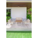 Neokas Metal Balkon Oturma Grubu, Bahçe Takımı, Kafe Koltuğu, Bekleme Alanı Koltuğu, 1 + 1 + 2 + Masa - 55 X 60 - Beyaz