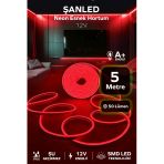 Neon 12 Volt Esnek Hortum Led Kırmızı 5 Metre