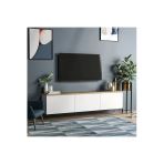 Neon Duvara Monte 3 Kapaklı Tv Sehpası – 160 Cm – Minimal Tasarım Beyaz-Safir Meşe