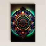 Neon Işık Efektli Mandala Dekoratif Tablo - Modern Tasarım