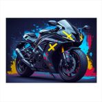 Neon Işıklı Motosiklet Dekoratif Mdf Tablo 25cmX 35cm