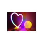 Neon Kalp Ve 3 D Led Sarı Küre Gece Lambası