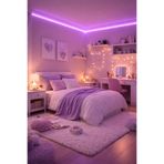 Neon LED Şerit Mor 5 Metre DC 12V IP65 Dış Mekân Uyumlu Esnek Aydınlatma
