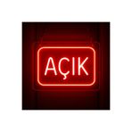 Neon led tabela ‘Açık’ yazısı(Askı Aparatı yoktur.) ydineon17-1