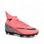 Neon Pembe Çim Saha Futbol Ayakkabısı, Orta Bilekli, Bağcıklı, Su İtici, 42 Numara