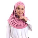 Neon Pembe Yetişkin Boneli Tesettür Hazır Pratik Eşarp