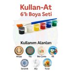 NEON PLUS 3 ml Guaj Boya ve fırça Seti 6 Renk