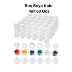 NEON PLUS Boş 3ml Boya Kabı 10 Adet (60 GÖZ) Guaj Boya, Akrilik Boya, Parmak Boya Kabı