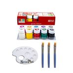 NEON PLUS Guaj Boya 10x20ml, Palet, 3 Adet Fırça