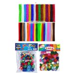 NEON PLUS Okul Etkinlik Seti, Şönil, Simli Şönil, Simli Ponpon, Normal Ponpon Karışık Set