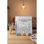 NEON PLUS Ramazan Tuval Boyama Etkinlik Seti 20x20 Tuval 6'lı boya ve Fırça