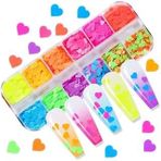 Neon Renkli Kalpler Tırnak Süsleme Folyo Pulları Mix Nail