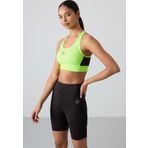 Neon Sarı Çapraz Sırt Detaylı Slim Fit U Yaka Pedli Kadın Spor Büstiyer - 97121