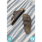 Neon Shoes Madrid Unisex Ortopedik Tabanlı Terlik Çift Bantlı Tokalı Günlük Rahat Ev & Dışarı Terliği - Kahve