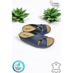 Neon Shoes Putu Kadın Çapraz Konfor Modeli Günlük Ortopedik Terlik Anne Orta Yaş Genç Ev & Dışarı Terliği - Lacivert