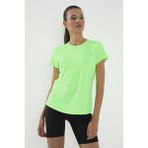 Neon Yeşil Basic Kısa Kol Standart Kalıp O Yaka Kadın T-Shirt - 97144