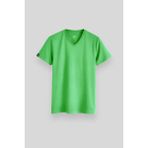 Neon Yeşil Basic Kısa Kol Standart Kalıp V Yaka Erkek T-Shirt - 87912