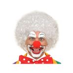 NeoNext Beyaz Renk Kıvırcık Afro Bonus Peruk Saç Ve Kırmızı Sünger B Seti