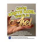 Neonpleksi Pleksi İsim Etiket 12x5 cm Kapı süsü, Çikolata Kutusu, Nişan Tepsisi, Çocuk Odası (1 Adet) Gold veya Silver