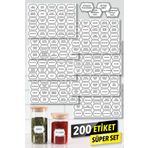 Neoprint 200 Adet Baharatlık Etiketi Suya Dayanıklı Kavanoz Sticker Seti Erzak Bakliyat Mutfak Düzenleyici
