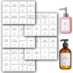NeoPrint 40 Parça Beyaz Banyo ve Mutfak Etiketi - Temizlik Malzemeleri İçin Suya Dayanıklı Baskılı Sticker - Deterjan Kutusu Düzenleyici Kendinden Yapışkanlı Çıkartma Şişe Kutu Sabun Şampuan Etiketi (Beyaz)
