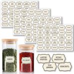 NeoPrint Bej Baharatlık Etiketi 100 Adet Kavanoz Sticker Seti - Suya Dayanıklı Erzak Bakliyat Saklama Kabı Kutu Mutfak Düzenleyici - Kendinden Yapışkanlı Suya Dayanıklı Sökülebilir Vinil Çıkartma