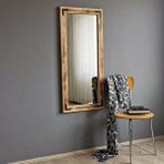 Neostill 50x110 cm Ahşap Zımbalı Eskitme Boy Aynası