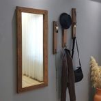 NEOstill - Boy Aynalı Portmanto Vestiyer Askılık Masif Ahşap V108