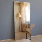NEOstill-Bronz Ayna Dekoratif Kare Desenli Duvar Salon Boy A308-d