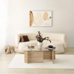 Neostill - New Escape Cam Sehpa / Traverten Desen - Beyaz
