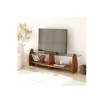 Neostill Surf Masif Tv Sehpası/Kestane& Füme Cam