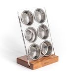 NEOUZA Espresso Filtre Sepeti Standı Portafilter Sepet Tutucu Raf, Ahşap Akrilik, Kahve Makinesi için Elek Sepeti Depolama (51 mm)